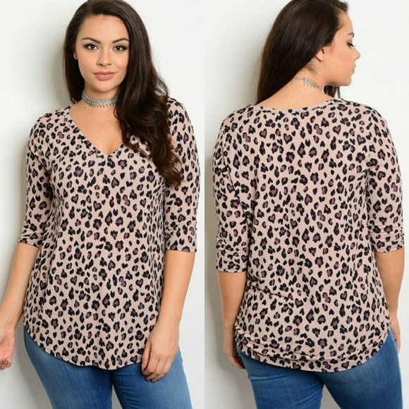 Tops - Blush Black and Purple Cheetah Top